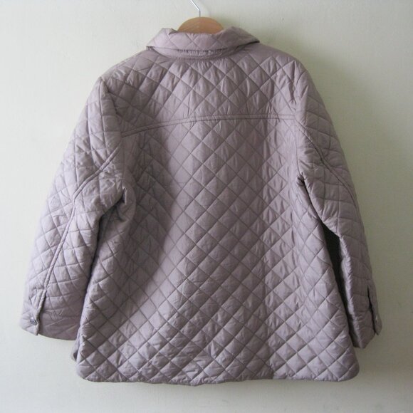 Anne Klein Women's Side Slit Puffer Quilt Jacket Snap Button Tan (Beige) M or XL - Picture 5 of 15